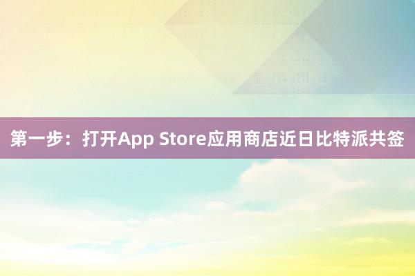 第一步：打开App Store应用商店近日比特派共签