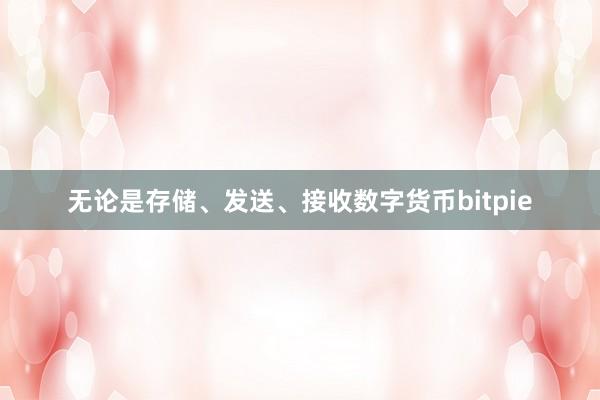 无论是存储、发送、接收数字货币bitpie