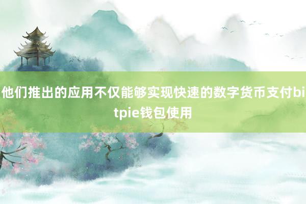 他们推出的应用不仅能够实现快速的数字货币支付bitpie钱包使用