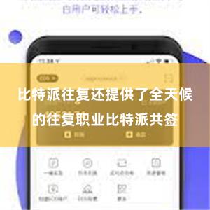 比特派往复还提供了全天候的往复职业比特派共签